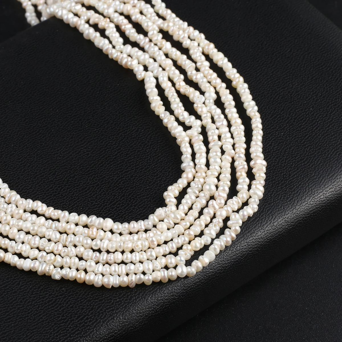 Natural Freshwater Pearl White Oblate Abacus Bead 2-3mm Small Loose Beads Jewelry Making DIY Necklace Earrings Real Pearl Beads