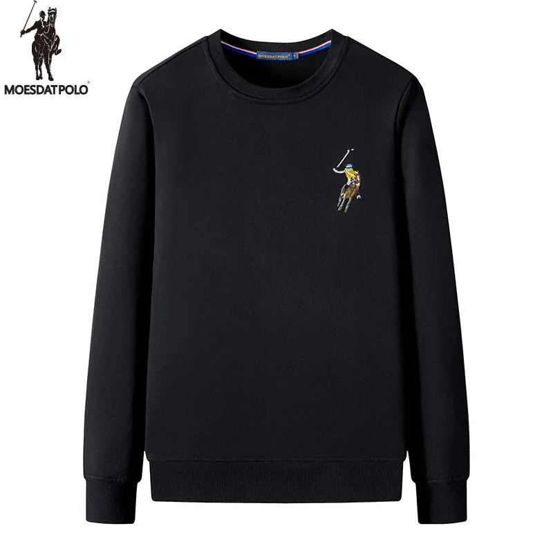 

T-shirt Loose Large Embroidered Horse Logo Round Neck Sweater Men's Pullover Sweatshirts Vetement Homme De Marque Moletom Mascul