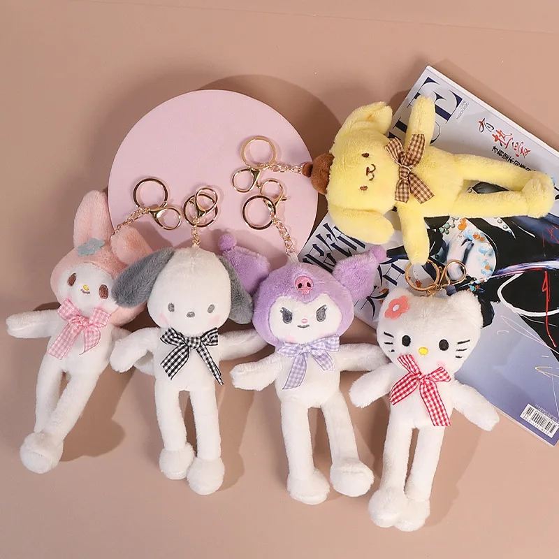 

Cartoon Sanrio Kuromi My Melody Kitty Cat Keychain Toys Soft Doll for Boys Girls Mini Bag Pendant Birthday Gifts