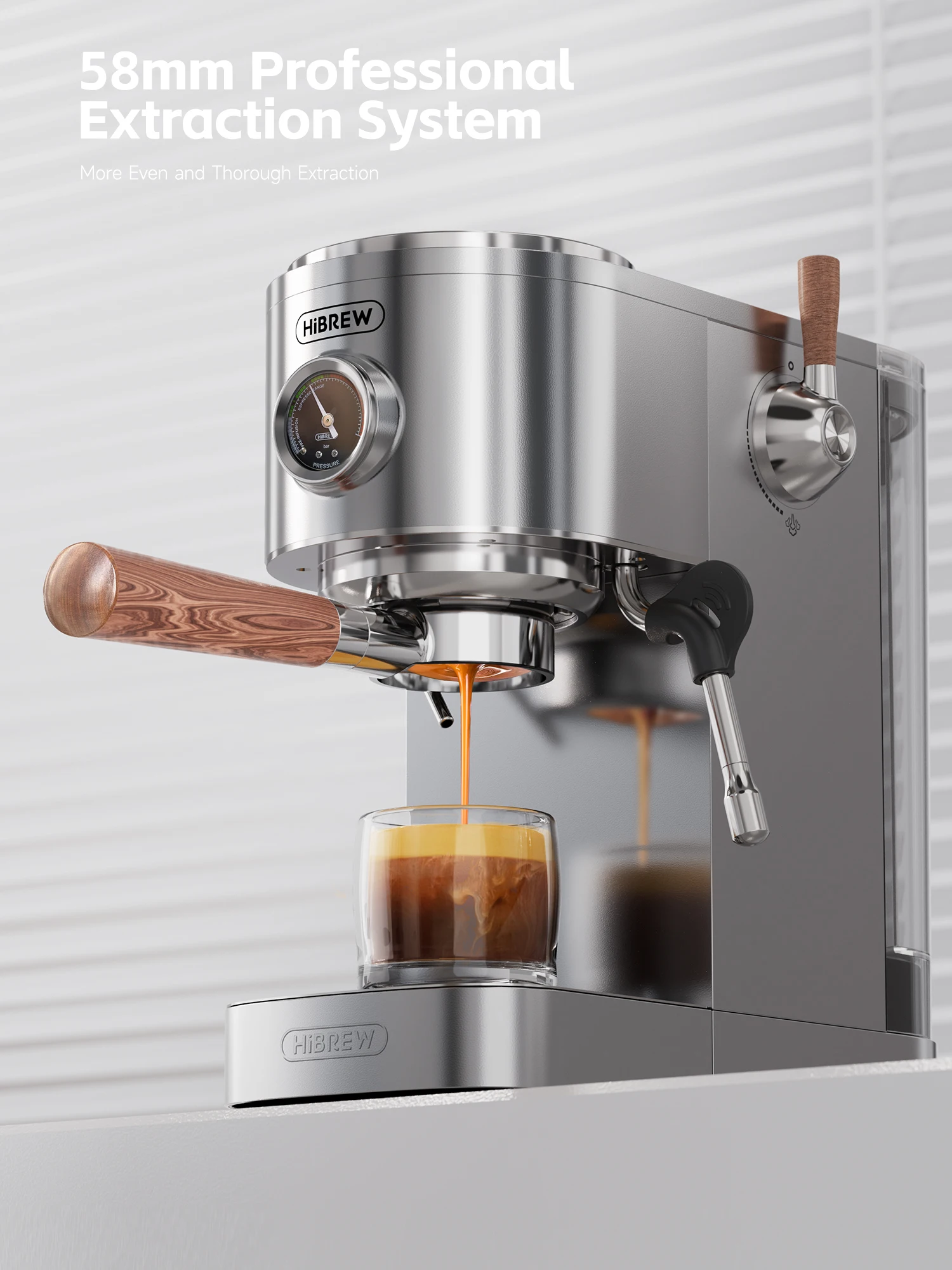 Полуавтоматическая кофемашина для эспрессо HiBREW, 3 уровня, регулируемая температура, холоднаягорячая кофеварка 20 бар, капучино H13 (art.: 3920ce119347f) - 3920ce119347f