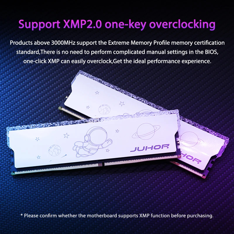 Память JUHOR RGB DDR4 8 ГБ x 2 16 3600 МГц DIMM двухканальная оперативная память для настольных