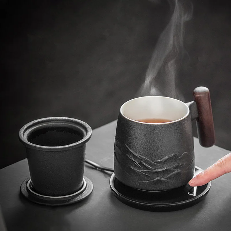Керамическая кружка с черным фильтром креативные кружки для офиса кофейная