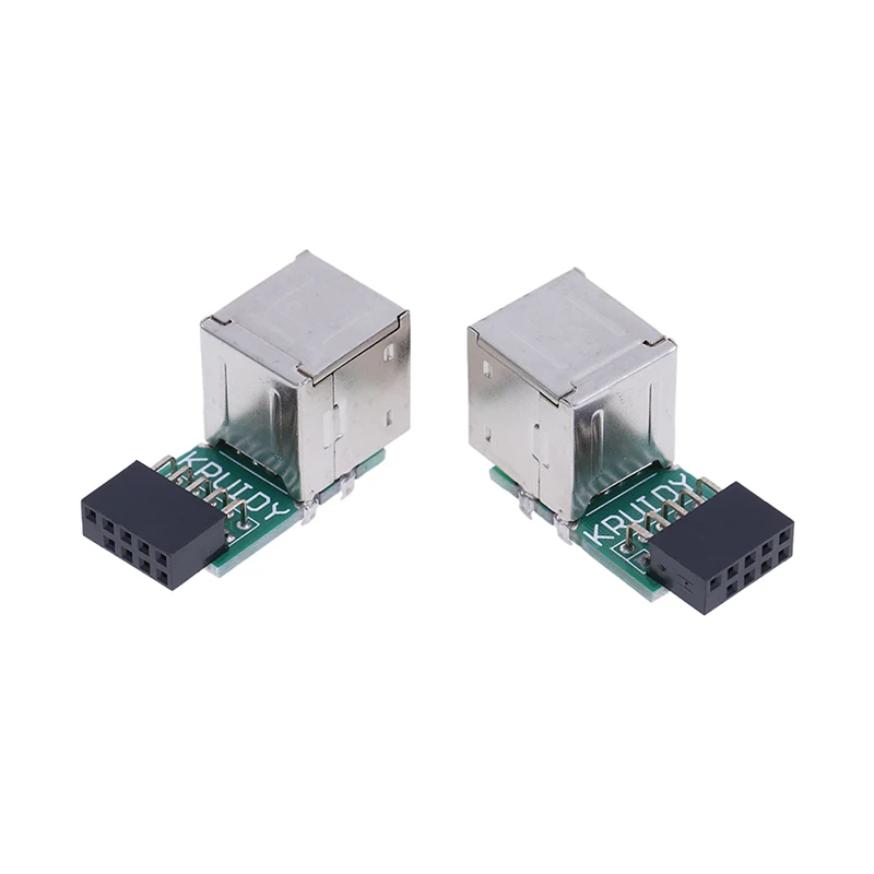 

1pc Internal Motherboard 9pin To 2 Port USB 2.0 A Female Adapter Converter PCB Board Metal + Plastic Material