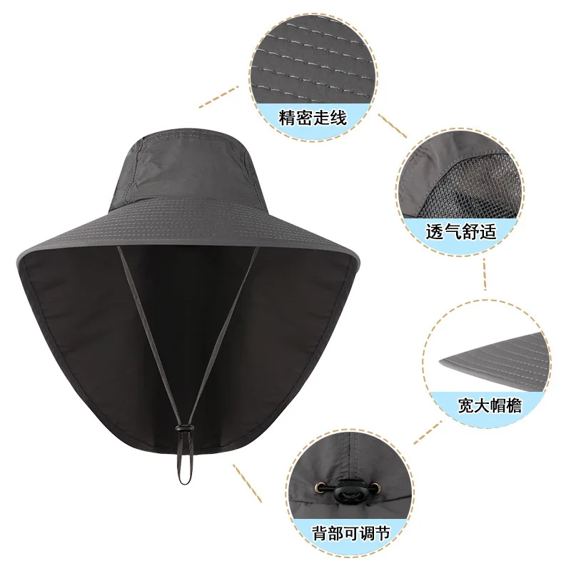 Outdoor Fisherman's Hat for Men and Women Summer Sun Protection Quick Drying Hat UV Protection Fishing Hat Mountaineering