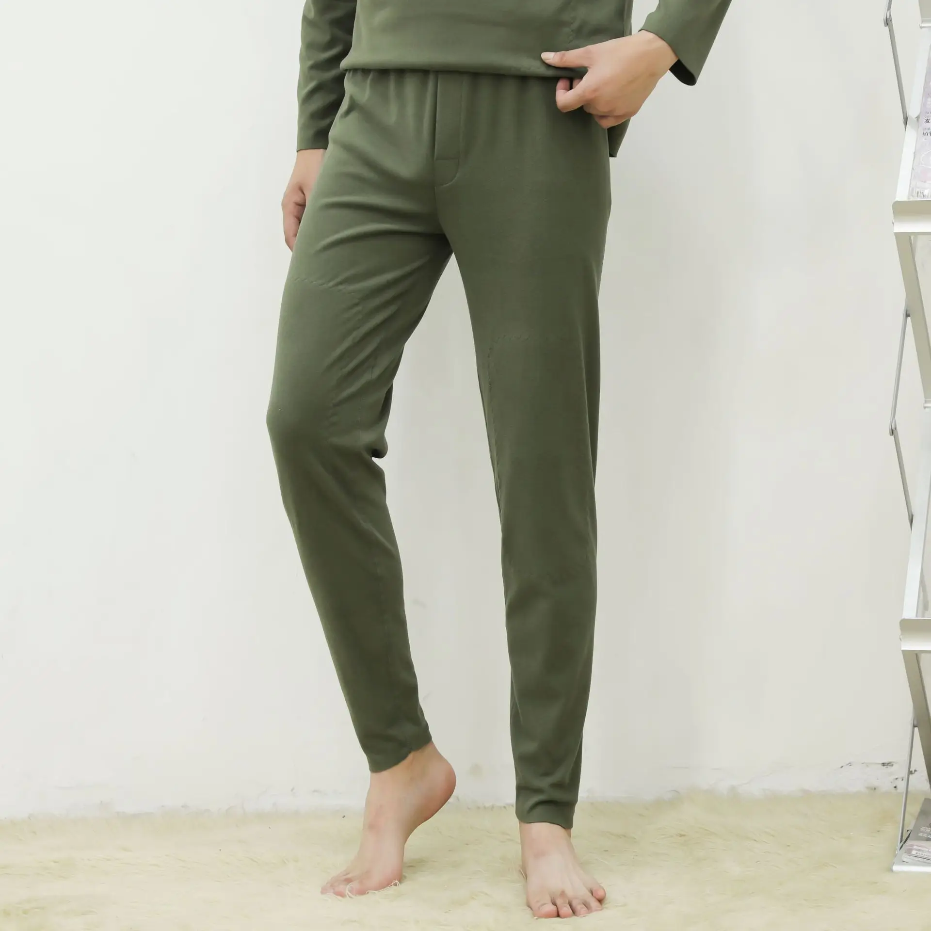 Men Thermal Long Johns Develvet Function Constant Temperature High Waist Elasticity Deep Crotch Knee Warmer Leggings Underwear