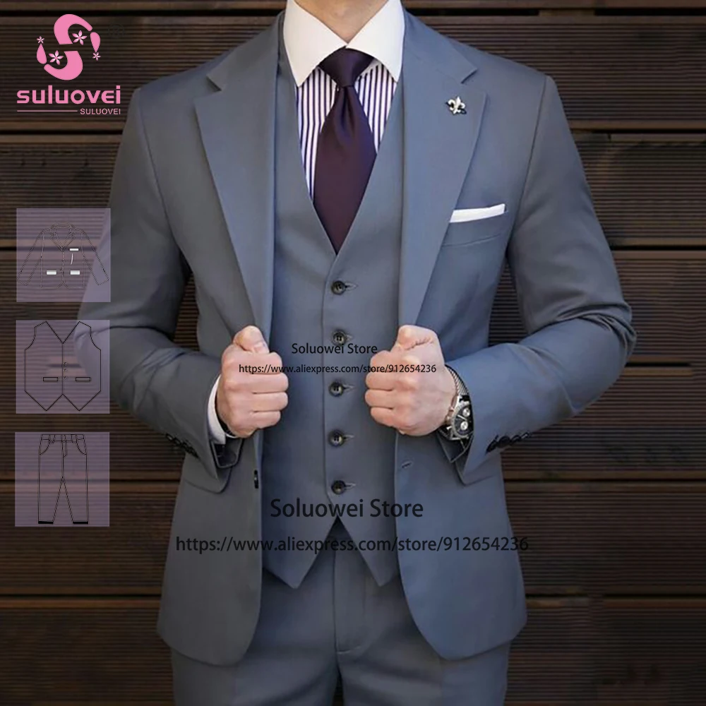 Элегантные свадебные костюмы для жениха или мужские облегающие из 3 предметов