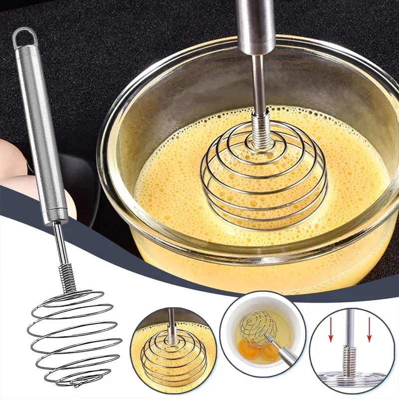 

Stainless Steel Ball Spring Whisk Hand-held Butter Egg Mixer Avocado Potato Masher Manual Beater Mixers Kitchen Baking Tools