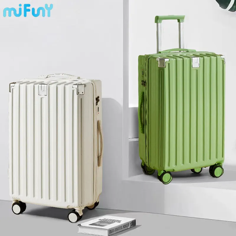 MiFuny Rolling Luggage Fashion Women Carry on Luggage with Wheels USB Charge Port Boarding Business Code Trolley Travel Suitcase