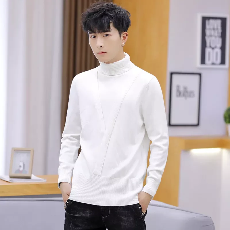 

Long Sleeves Mens Sweaters White Red Black Green Gray Pullovers Turtleneck Casual New Fashion Men Sweater