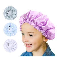 childrens adjustable satin double layer shower cap pe waterproof bath cap baby swimming cap hair care hat