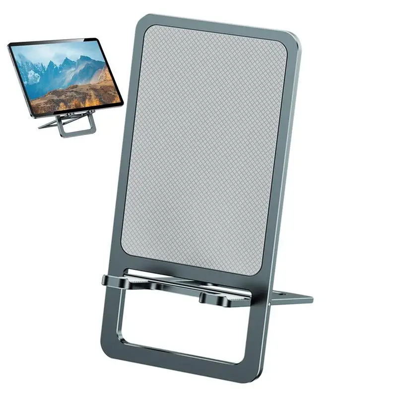 

Metal Phone Holder Foldable Mobile Phone Holder Stand Adjustable Tablet Desktop Holder Metal Kickstand Thin Folding Universal