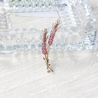 a variety of colorful rhinestones wheat ear brooch ladies elegant high end plant pin brooch coat accessories gift