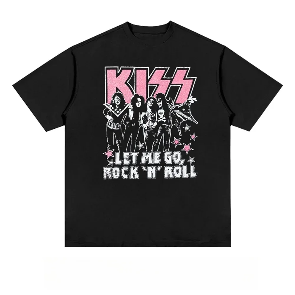 Женская футбольная рубашка KISS Band с коротким рукавом в повседневном стиле топ