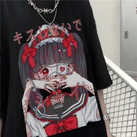 summer gothic women t shirt sexy female loose punk cotton clothing streetwear ladies gothic t shirts harajuku woman clothes tops