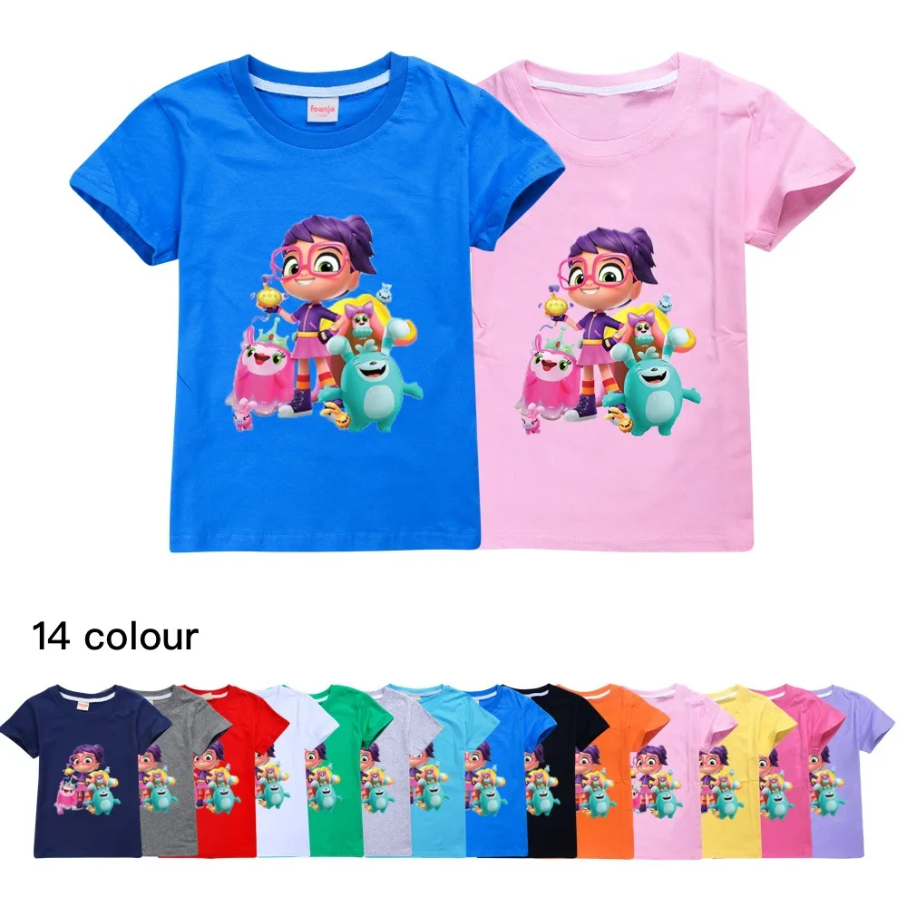 

Футболка для подростков и детей, Детская летняя футболка с коротким рукавом, с мультяшным принтом Эбби Хэтчер для мальчиков и девочек, детские спортивные топы