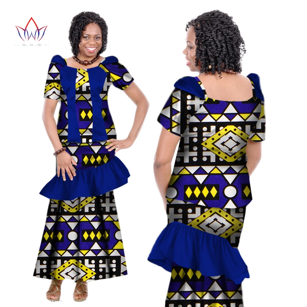 Летнее женское платье традиционная африканская Женская одежда комплект из 2