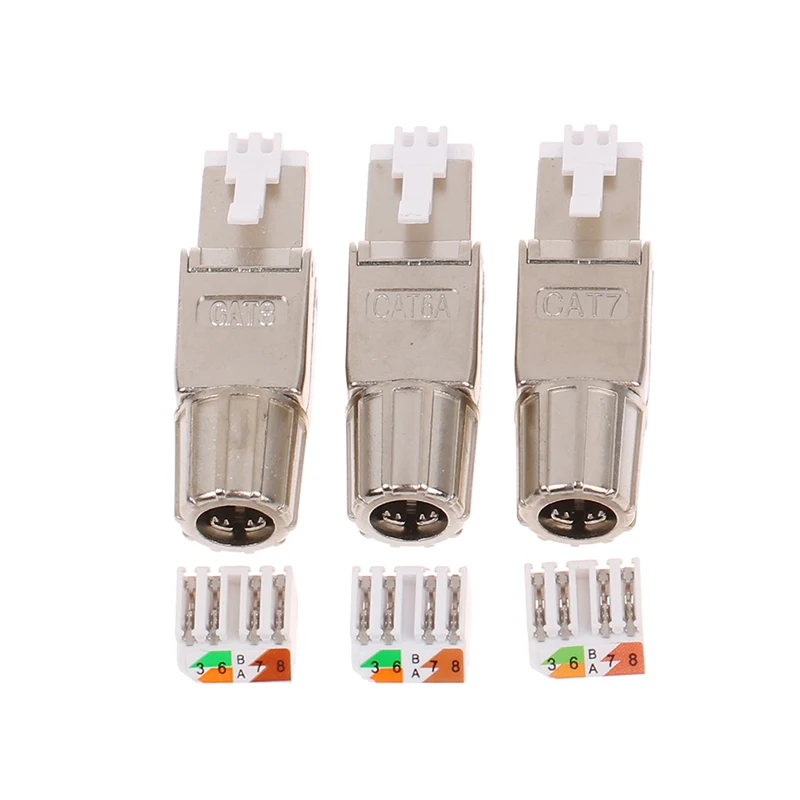 

RJ45 Connector CAT8/7/6A Tool free Reusable Termination Plugs Shielded Ethernet Field Modular PLug