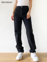 black jeans woman high waist 2022 new streetwear baggy mom jeans vintage denim trousers female washed casual fashion y2k pants