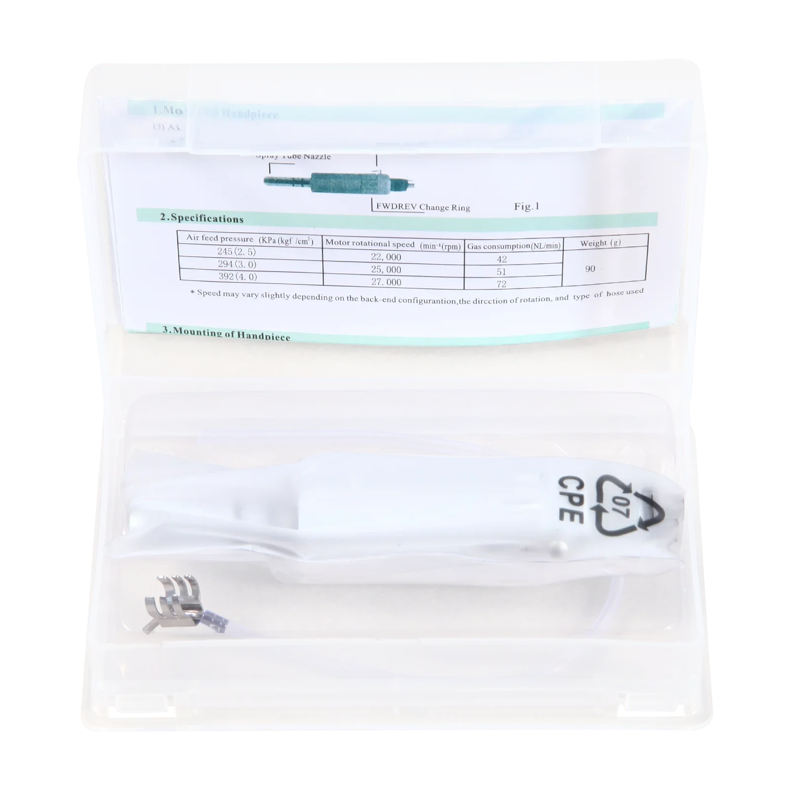 Den tal Медленный низкоскоростной пневматический двигатель E-типа Микромотор с 4