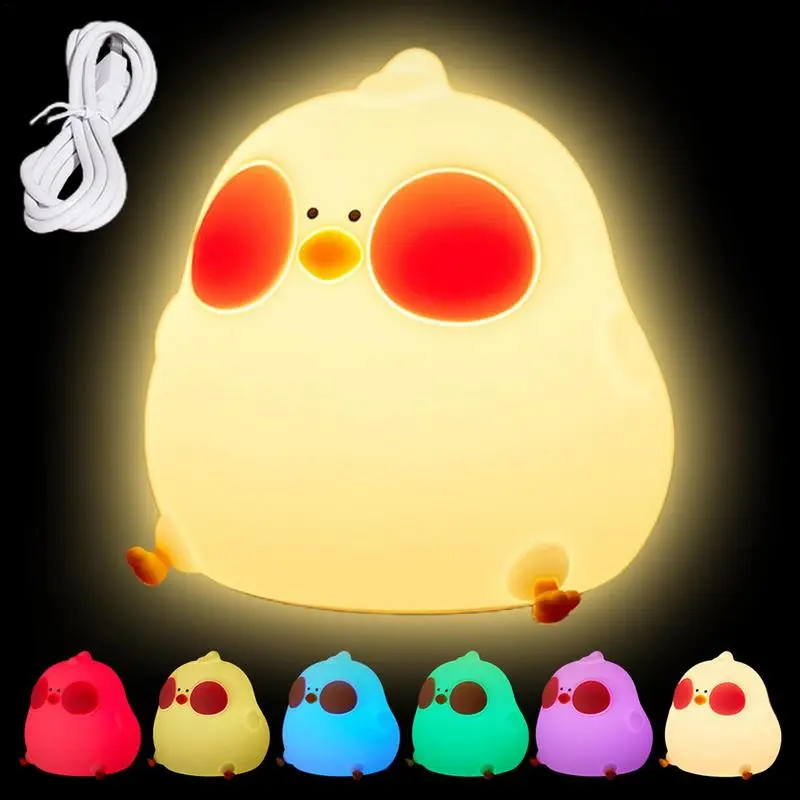

Креативный милый мультяшный ночник в виде утки, Детская лампа, ночник для малыша, мягкие светодиодные сенсорные силиконовые лампы для малышей