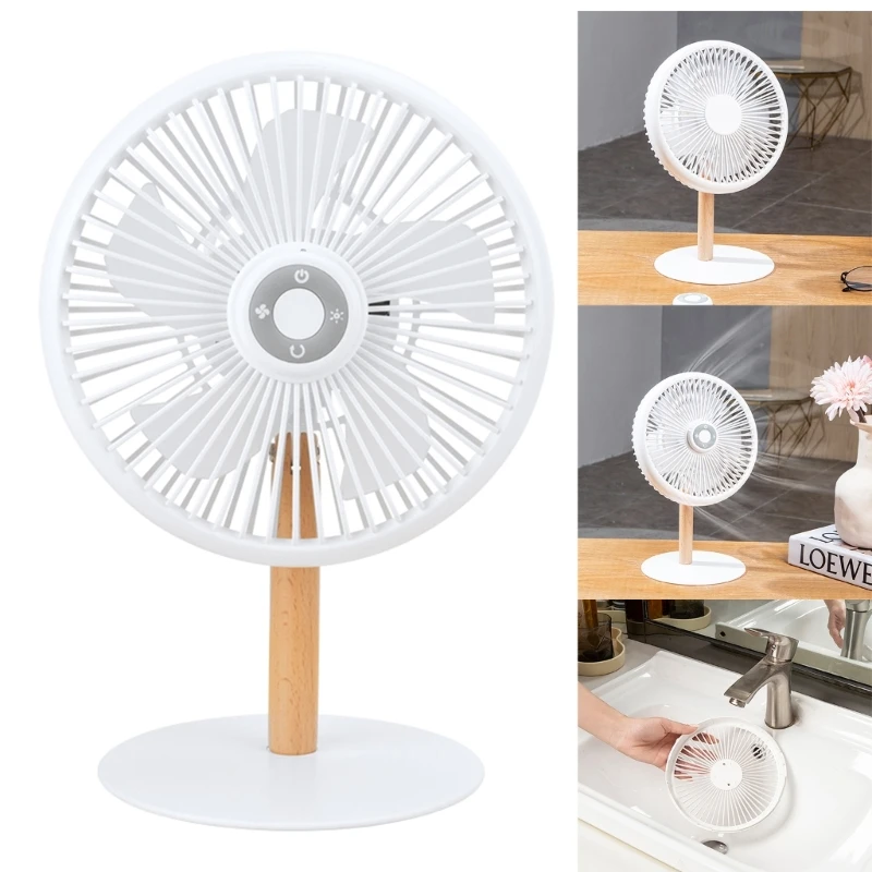 

6inch Multifunctional Camping Fan with LED Light Lanyard 4-Gear Remote Control Dropship