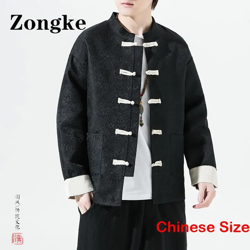 

Zongke Print Chinese Style Jacket For Men Coat Streetwear Jackets For Mens Clothing Chinese Size 5XL 2023 Spring New Arrivals