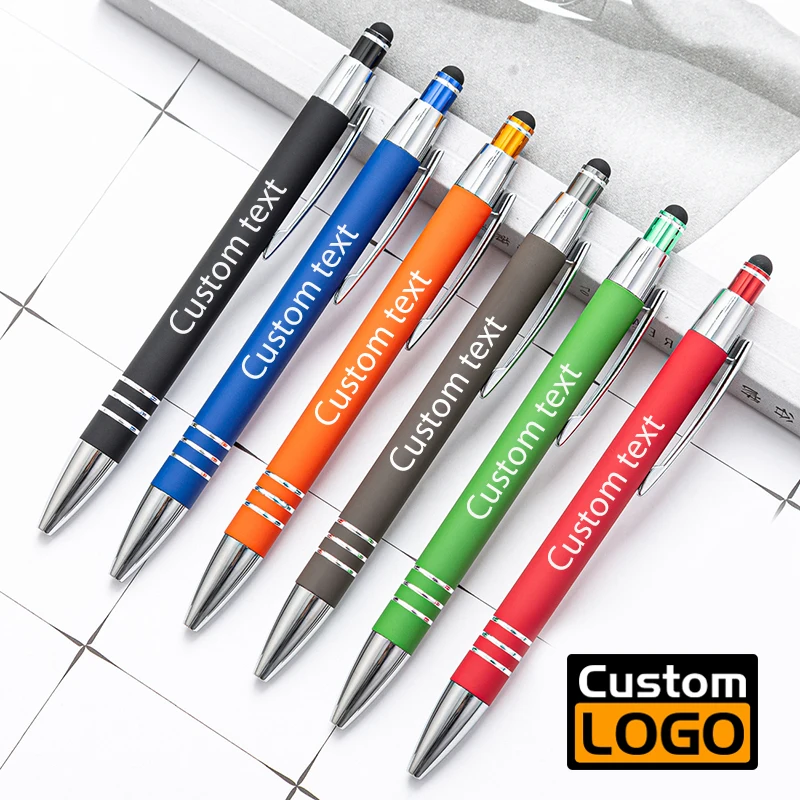 

New Stylus 2 In 1 Metal Ballpoint Pen Gift Advertising Pen Custom Logo Business Supplies Student Teacher Stationery Wholesale