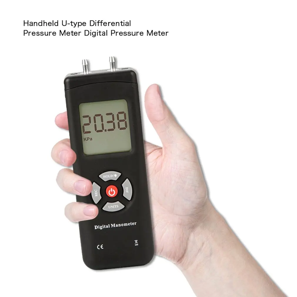 

TL-100 Digital Manometer Air Pressure Meter Portable Pressure Gauges Handheld U-type Differential Pressure Meter Fast Delivery