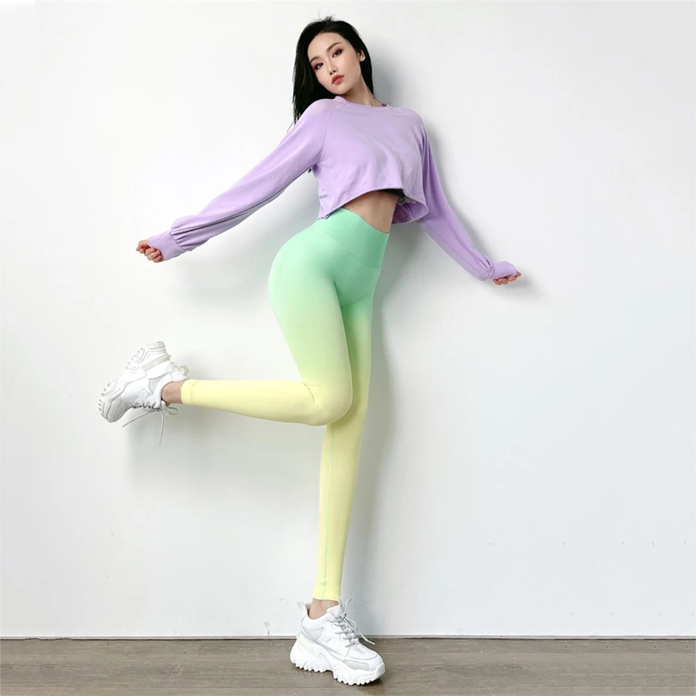 New Yoga Pants Women Leggings Tight High Waist Butt Lift Long Trousers Summer Sports Fitness Running Cycling Workout Clothes