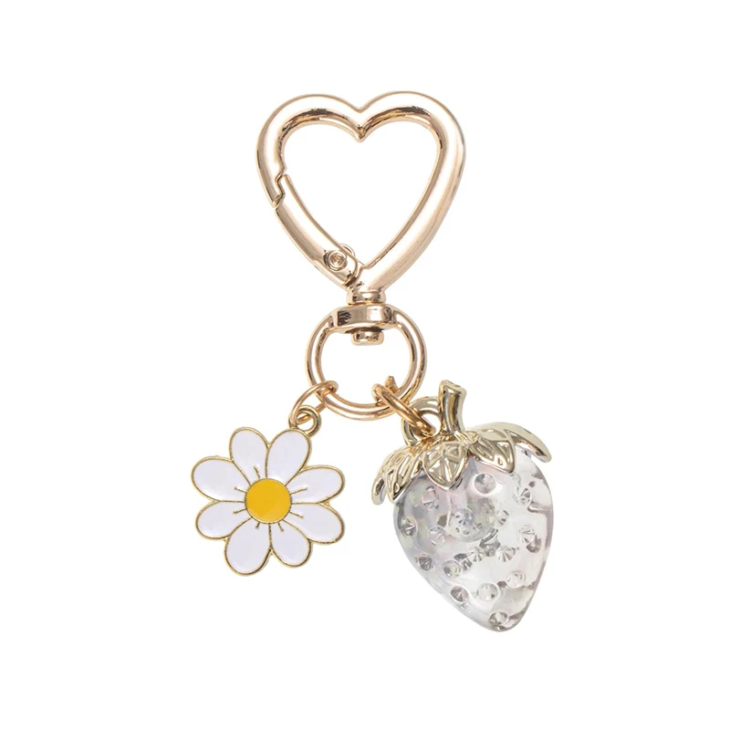 Милый брелок в виде клубники милые брелки сердца и цветка подвески для девочек