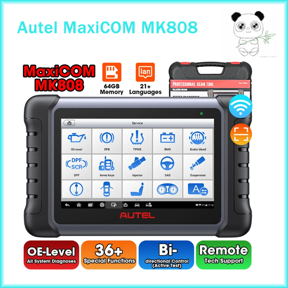 Автомобильный диагностический сканер Autel MaxiCOM MK808, OBD2 сканер OBD 2, TPMS устройство для считывания кодов