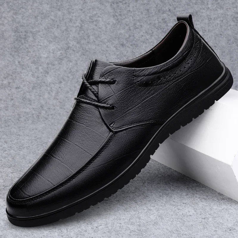 

Men's Casual Leather Shoes The New Fashion Wild Thick Bottom Comfortable Non-slip Wear-Resistant Spring and Autumn Main Push