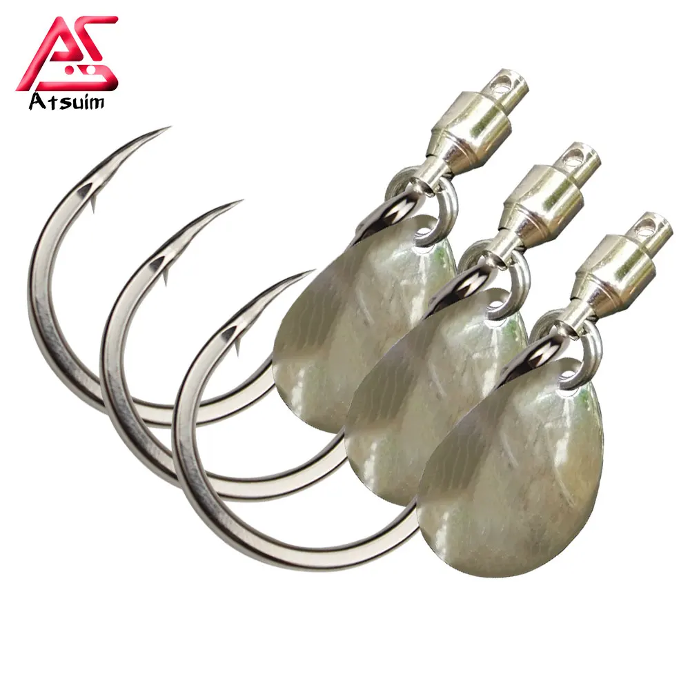 

AS 2 Sets Barbed Jigs Sequin BKK Hooks Stainless Steel Assist Lure Fishing Slow Fast Jigging Strong Strength Carbon Hook Tackle