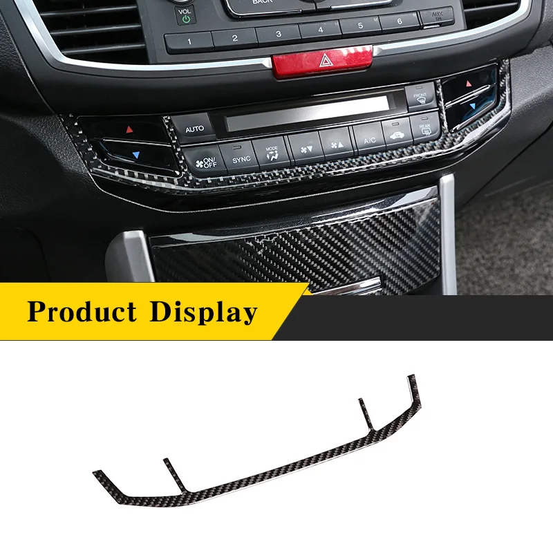 

For Honda Accord 9th 2013-2016 Real Soft Carbon Fiber Auto Air Conditioner Switch Frame Sticker ​Trim Car Interior Accessories