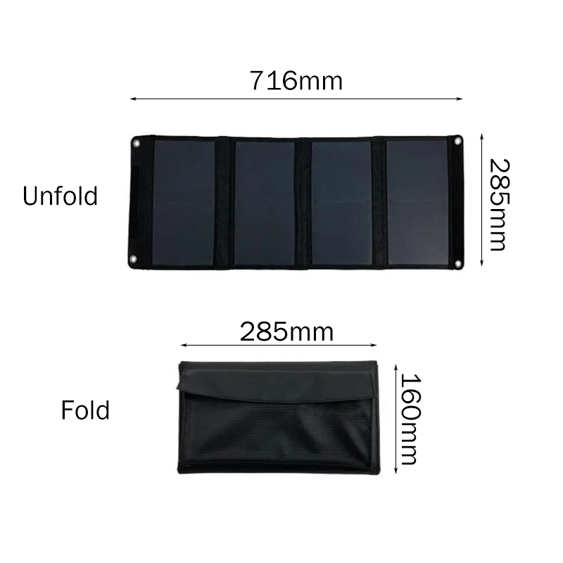 100W Foldable Solar Panel Fast Charging Monocrystalline System Sunpower Camping Mobile Power Battery Charger |