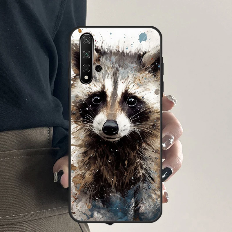 Чехол с изображением енота для Huawei Nova 12i 11i 8i 12s 9 10 SE Y91 Y90 Y60 Y70 Y72 Y61 P20 P40 P30 Lite P60 Pro