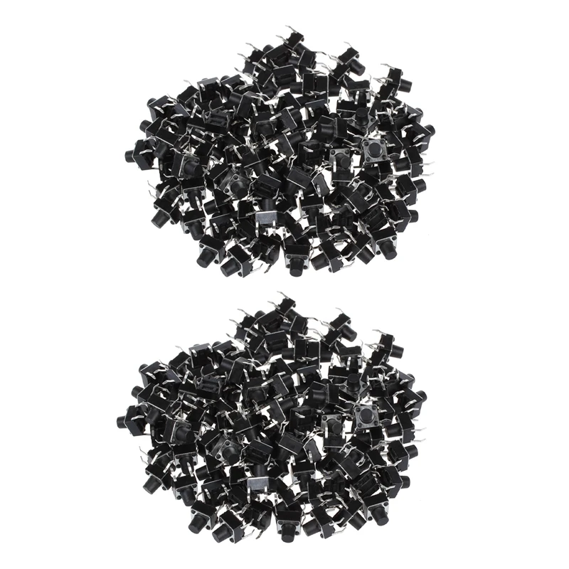 

200 Pcs 6X6x7mm Momentary Tactile Tact Push Button Switch 4 Pin DIP Through Hole