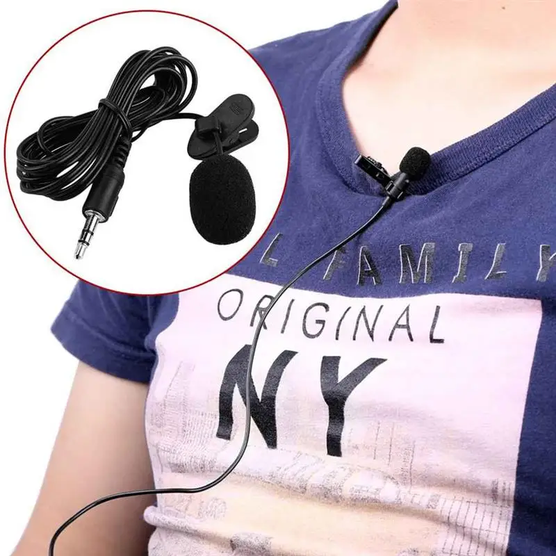 

Computer External 3.5mm Clip-on Microphone Voice Tube Lapel Lavalier Mic for PC Laptop