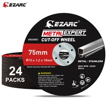 EZARC Cut Off Wheels 24Pcs, 76mm x 1.2 x 10mm Cutting Wheel, Metal & Stainless Steel Cutting Disc for Die Grinder (Thin Design)