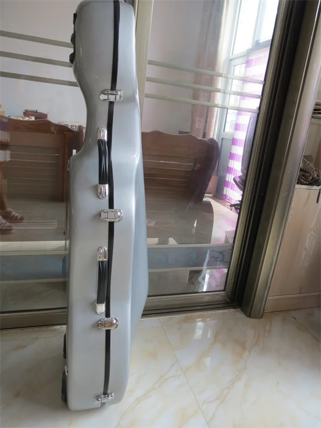 Отличный твердый футляр для виолончели из стекловолокна 4/4 серого цвета с