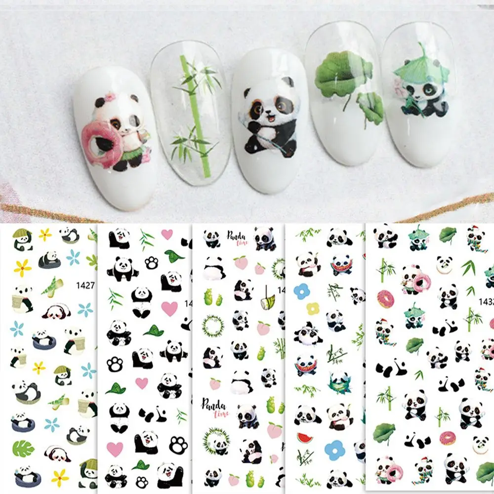 

Manicure Accessories Leaves Self-Adhesive Panda Nail Art Stickers Nail Art Decorations 3D Nail Tips Decal Nail Slider