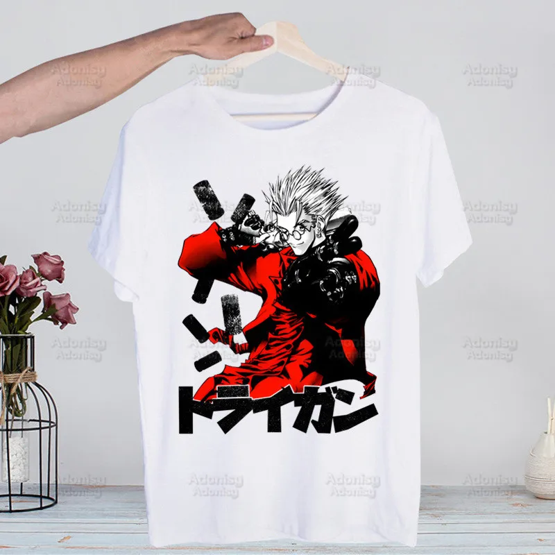 

Vash Trigun Typhoon T Shirt Men Retro Washed Tops Tees Harajuku Tshirt Streetwear Hip Hop Male T-shirts