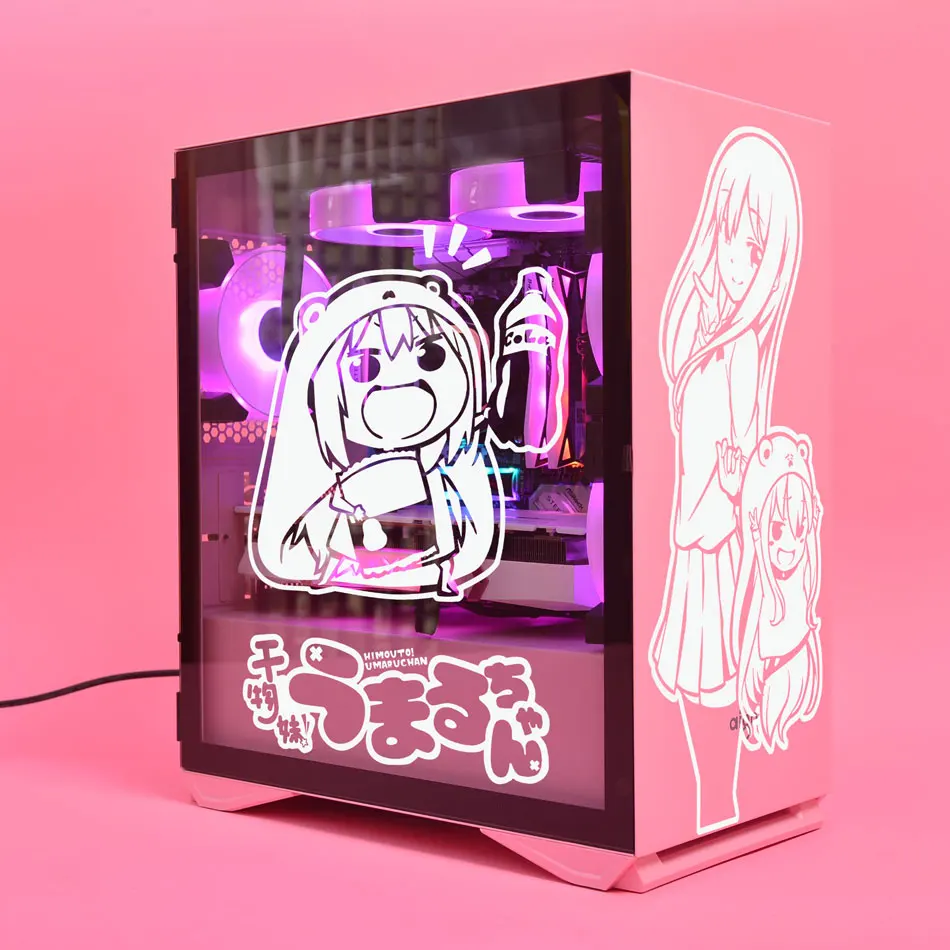 Himouto! Anime Stickers for PC Case,Japanese Cartoon Decor Decal for ATX Mid Tower Computer Skin,Waterproof Easy Removable