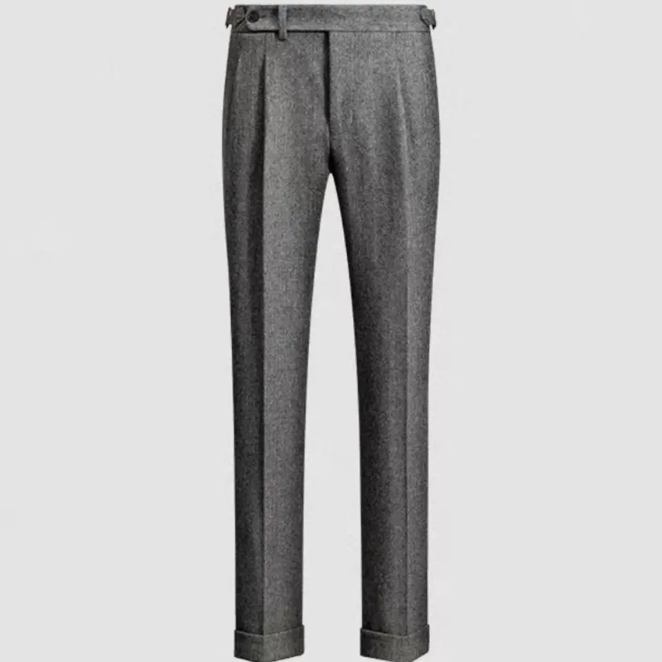 

2023 Autumn Winter High Quality Woolen Men Business Dress Pants Casual Slim Wedding Suit Pant Office Social Trousers L55