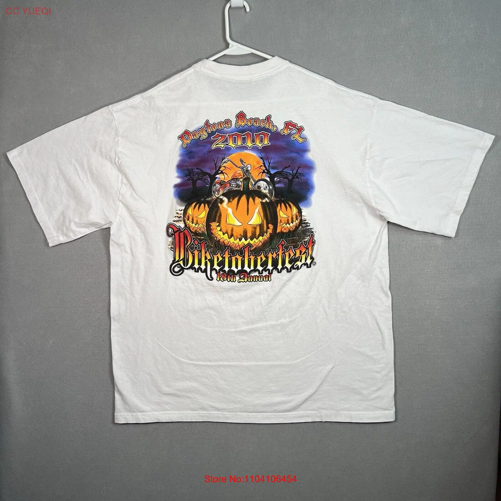 Мотоциклетная футболка Daytona Beach Biketoberfest 2010 белая мужская для взрослых 4XL