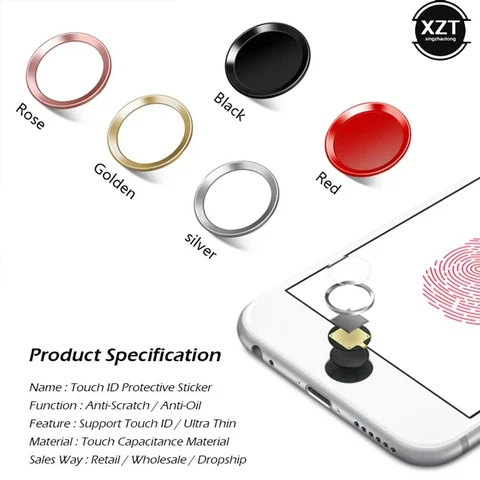 Защитный колпачок для клавиатуры Touch ID Home, для iPhone 8, 6, 6s Plus, с поддержкой идентификации по отпечатку пальца