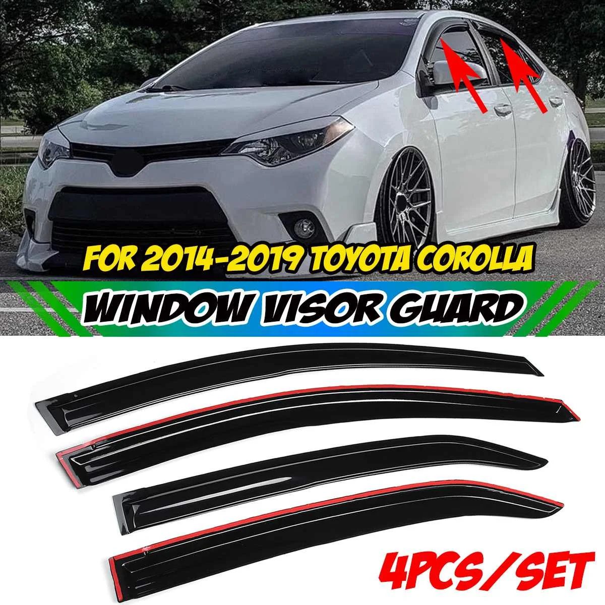 

Car Window Wind Deflectors Window Weatherproof Deflector Sun Rain Guard Deflector Sunroof Shade For Toyota For Corolla 2014-2019
