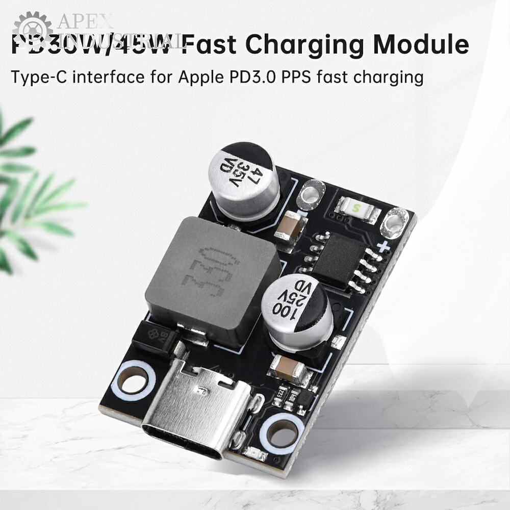 Фото DC8-30V 30 Вт/45 Вт, модуль быстрой зарядки с поддержкой PD3.0, QC3.0, поддержка VOOC PDO, Type-C, аксессуары для зарядного устройства интерфейса №3