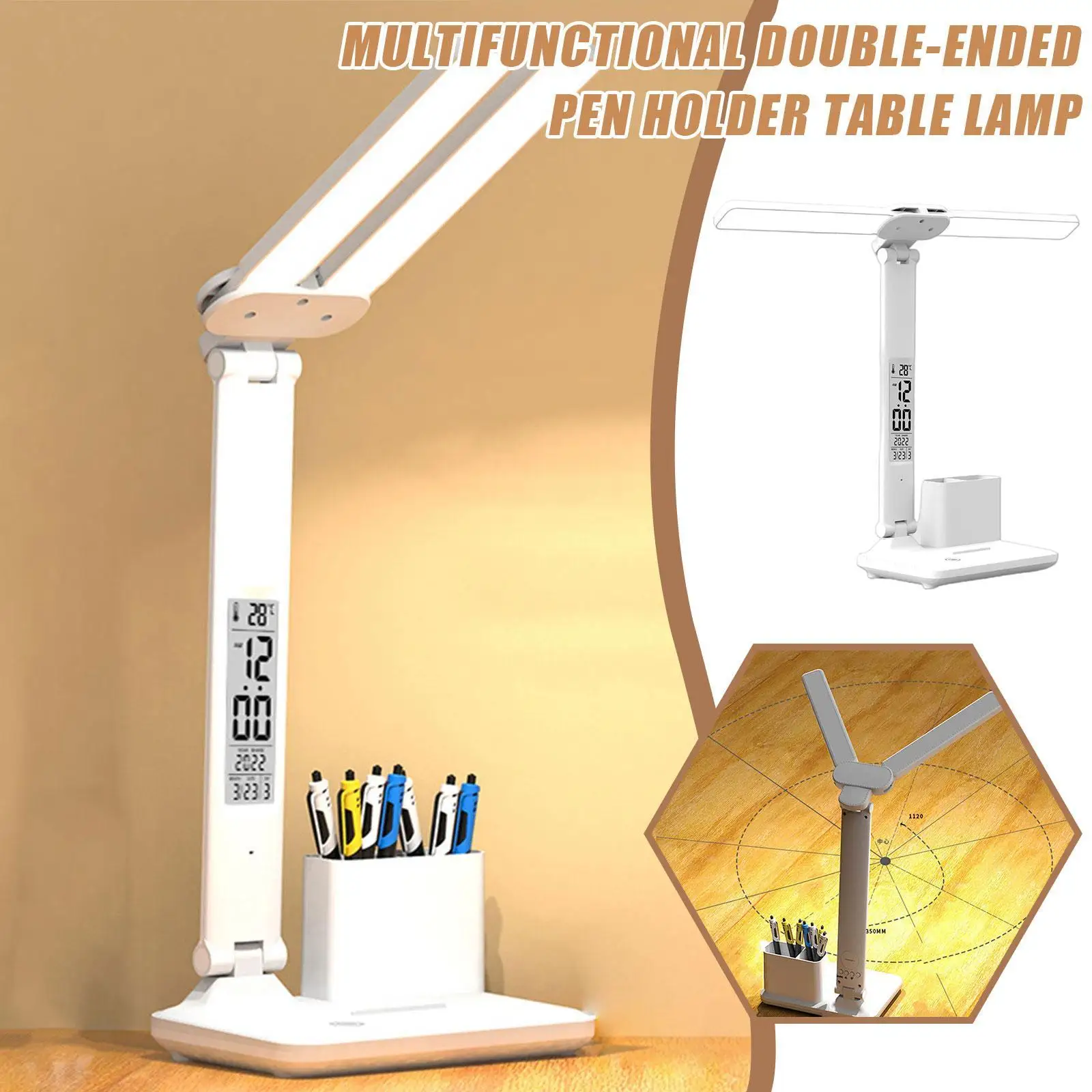 

LED Desk Lamp Eye-Care 3 Dimming Table Lamp With Alarm Clock USB Night Light For Bedroom Bedside Reading Lampe De Chevet