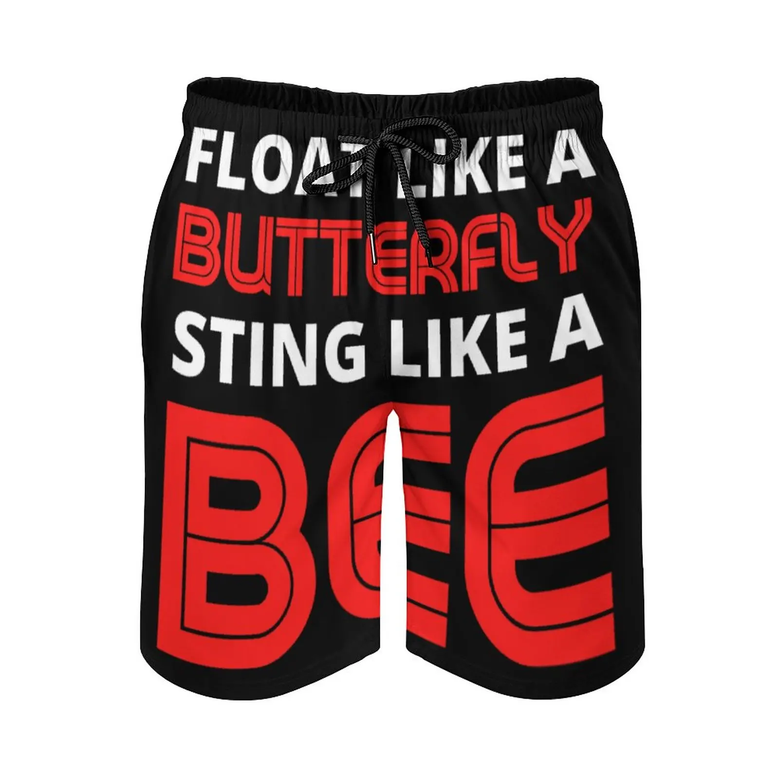 

Мужские пляжные шорты в стиле аниме, свободные эластичные повседневные штаны для Гавайской вечеринки, как бабочка, Стинг, как пчела, Мухаммед Али